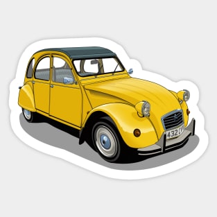 Citroen 2CV in yellow Sticker